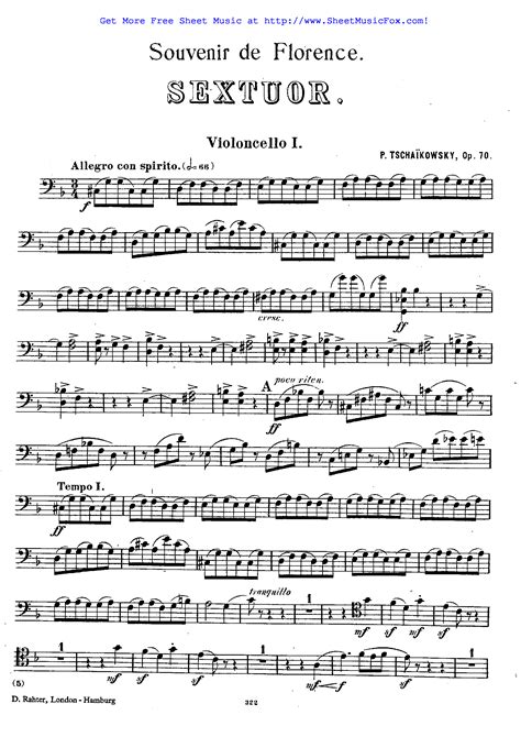  Full Score To Souvenir De Florence, Opus 70 by Peter Ilyich Tchaikovsky